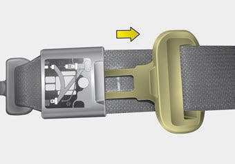 Kia Carnival: Seat belt restraint system Kia Carnival: Seat belt restraint system. To fasten the rear center belt