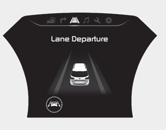 Kia Carnival: Lane departure warning system (LDWS) Kia Carnival: Lane departure warning system (LDWS). To operate the LDWS, press the button with the engine start/stop button in the