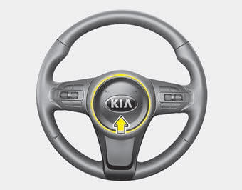 Kia Carnival: Horn Kia Carnival: Horn. To sound the horn, press the horn symbols on your steering wheel. Check the horn