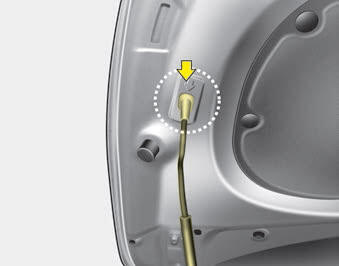 Kia Carnival: Opening the hood Kia Carnival: Opening the hood. 3. Pull out the support rod.