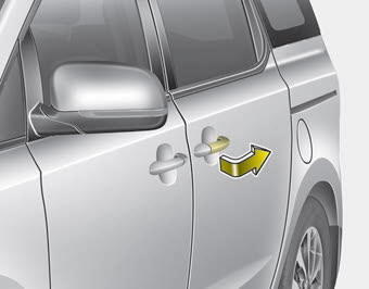 Kia Carnival: Operating door locks from outside the vehicle Kia Carnival: Operating door locks from outside the vehicle.