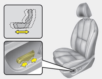 Kia Carnival: Front seat adjustment - power Kia Carnival: Front seat adjustment - power. Push the control switch forward or backward to move the seat to the desired position.